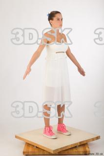 Whole body white dress pink shoes of Leah 0011